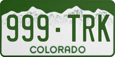 CO license plate 999TRK