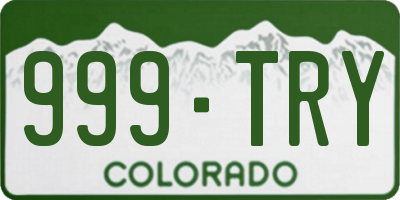 CO license plate 999TRY