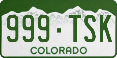 CO license plate 999TSK