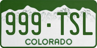 CO license plate 999TSL