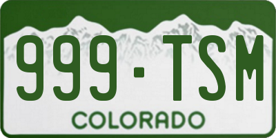CO license plate 999TSM