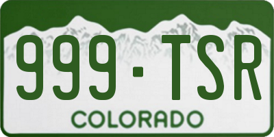 CO license plate 999TSR