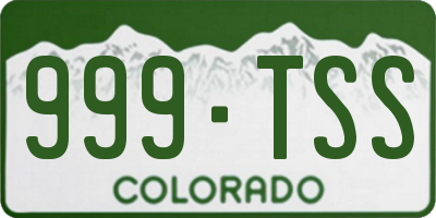 CO license plate 999TSS