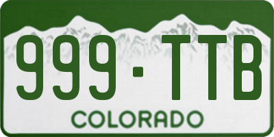 CO license plate 999TTB