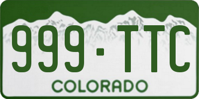 CO license plate 999TTC
