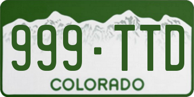 CO license plate 999TTD