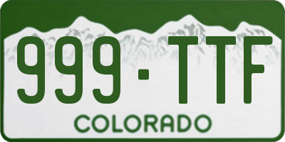 CO license plate 999TTF