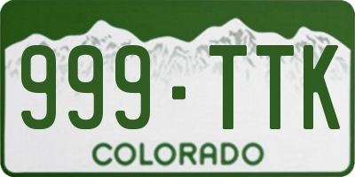 CO license plate 999TTK