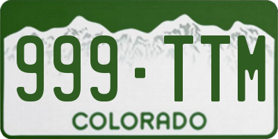 CO license plate 999TTM
