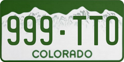 CO license plate 999TTO