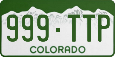 CO license plate 999TTP