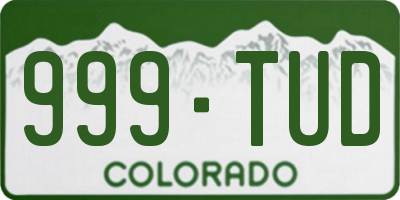 CO license plate 999TUD