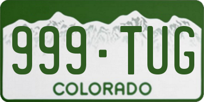 CO license plate 999TUG