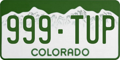 CO license plate 999TUP