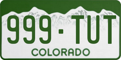 CO license plate 999TUT