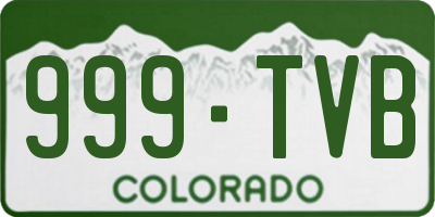 CO license plate 999TVB