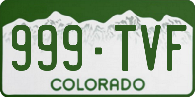 CO license plate 999TVF