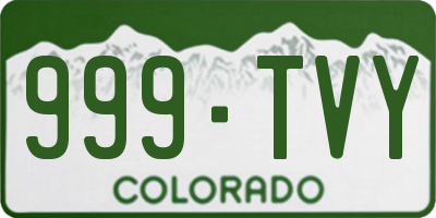 CO license plate 999TVY