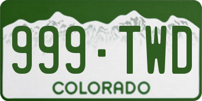 CO license plate 999TWD