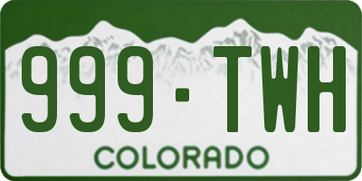 CO license plate 999TWH