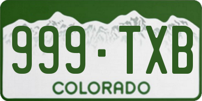 CO license plate 999TXB
