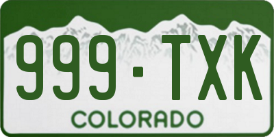 CO license plate 999TXK