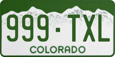 CO license plate 999TXL