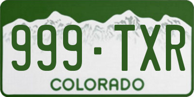 CO license plate 999TXR