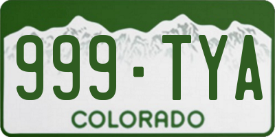 CO license plate 999TYA