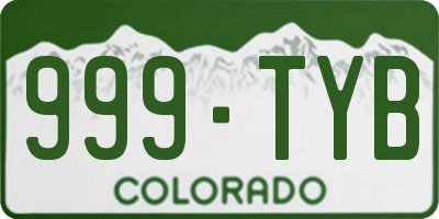 CO license plate 999TYB
