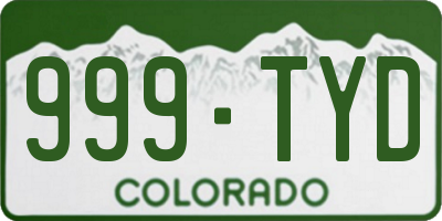 CO license plate 999TYD