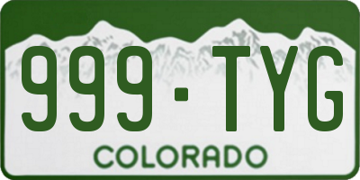 CO license plate 999TYG