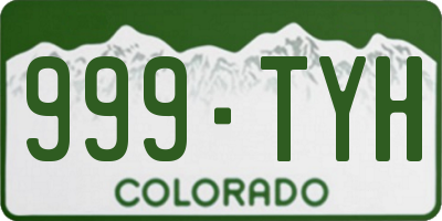 CO license plate 999TYH