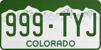 CO license plate 999TYJ