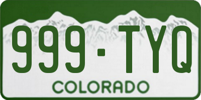 CO license plate 999TYQ