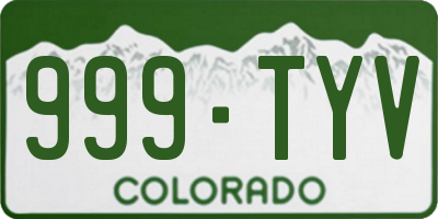 CO license plate 999TYV