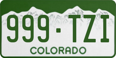 CO license plate 999TZI