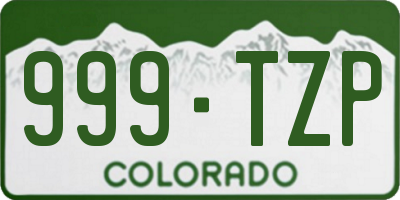 CO license plate 999TZP