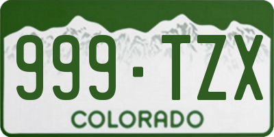 CO license plate 999TZX
