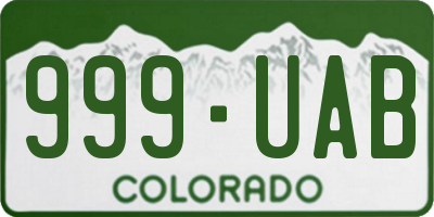 CO license plate 999UAB