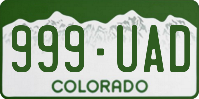 CO license plate 999UAD