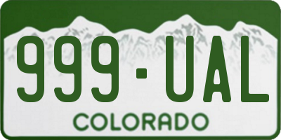 CO license plate 999UAL