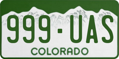 CO license plate 999UAS