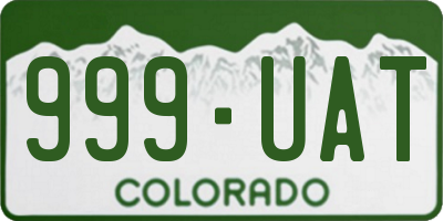 CO license plate 999UAT