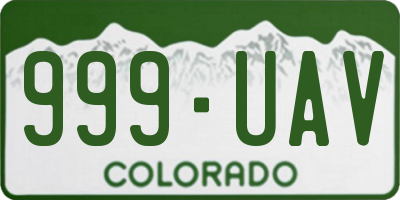CO license plate 999UAV