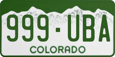 CO license plate 999UBA