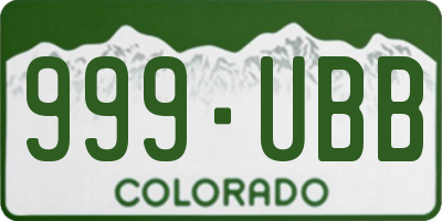 CO license plate 999UBB