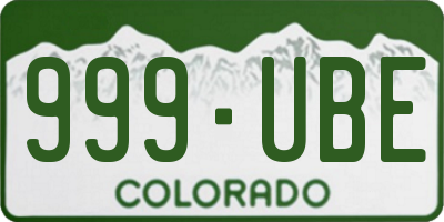 CO license plate 999UBE