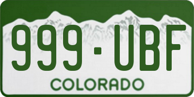 CO license plate 999UBF