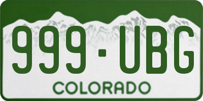 CO license plate 999UBG